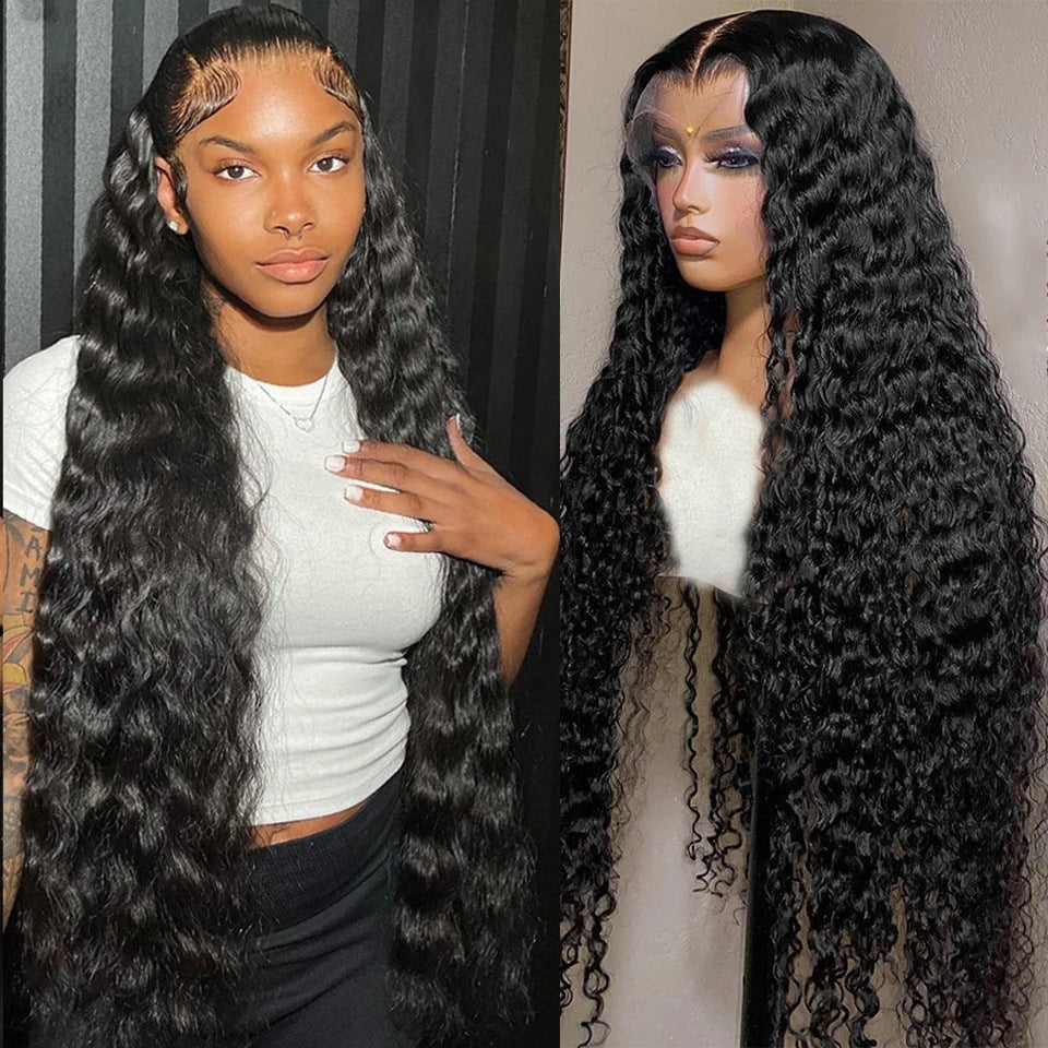 Womens Frontal Water-wave Curly Wig